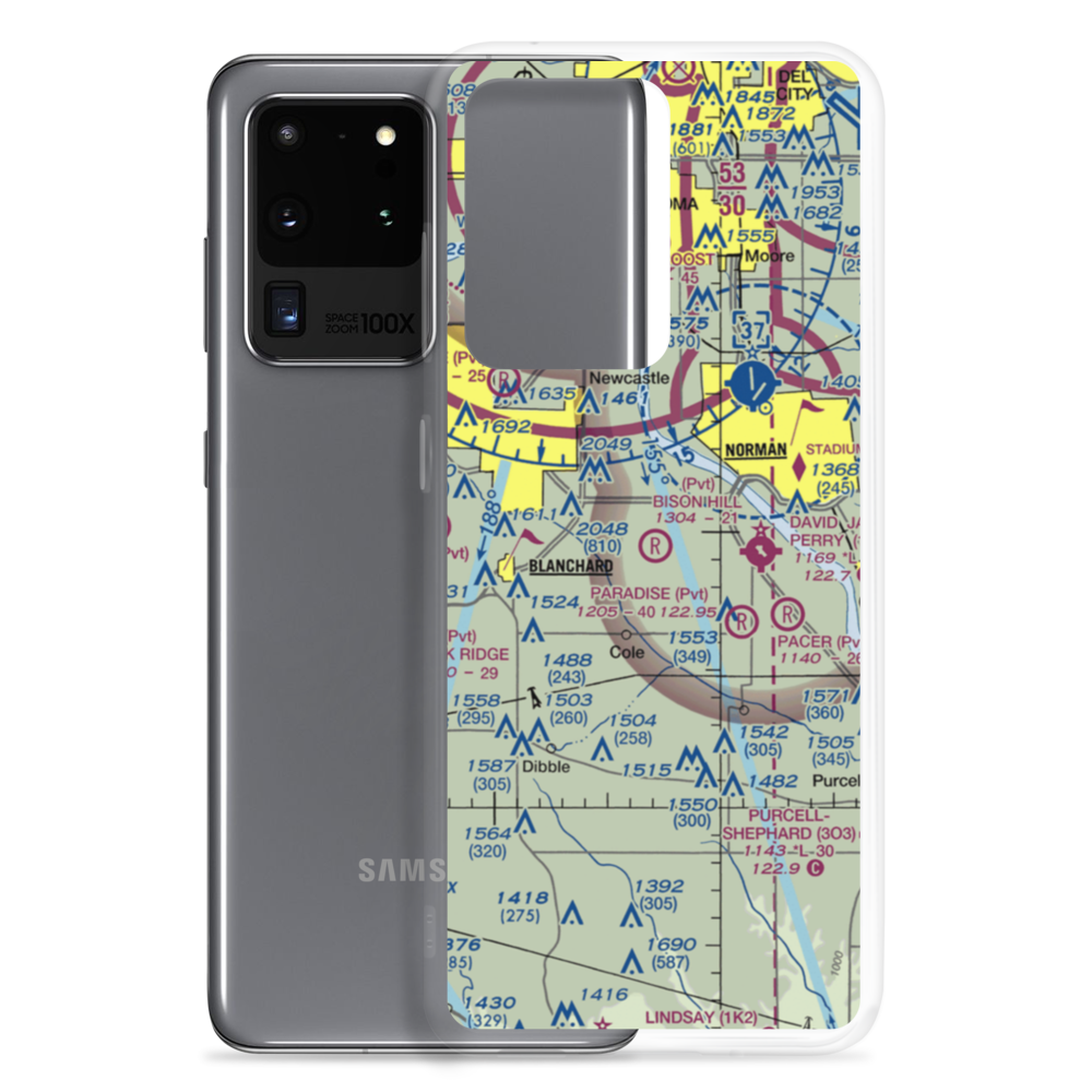 Bison Hill Airport (80OK) VFR Sectional Samsung Case Samsung Galaxy S20 Ultra model shown