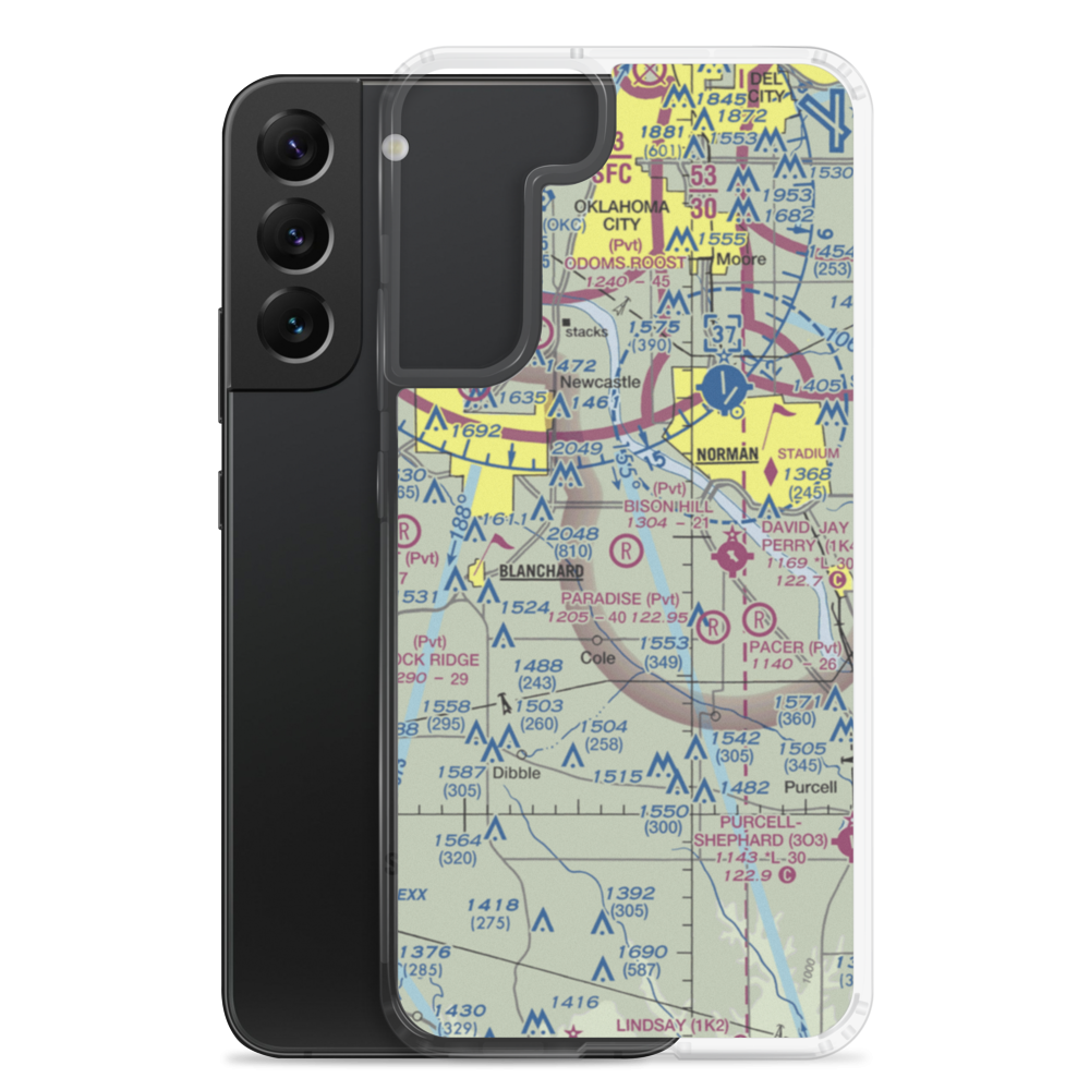 Bison Hill Airport (80OK) VFR Sectional Samsung Case Samsung Galaxy S22 Plus model shown