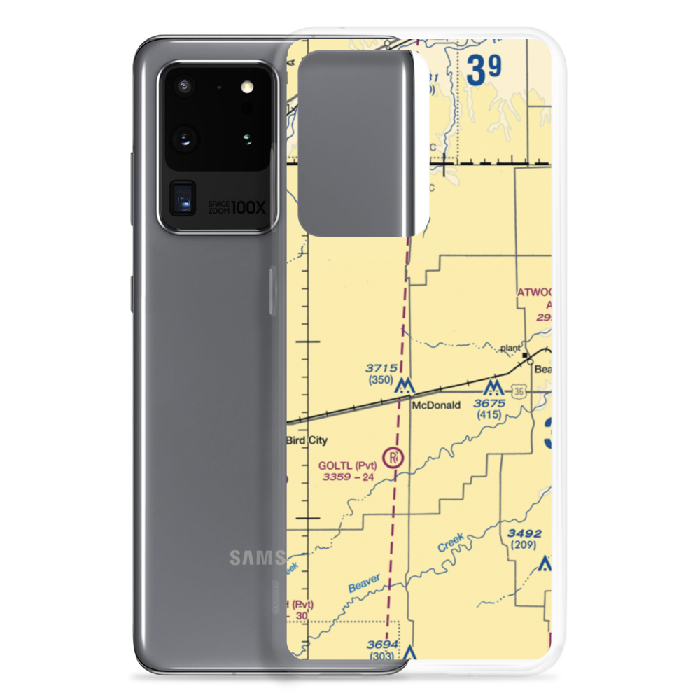 Black Airport (5KS9) VFR Sectional Samsung Case Samsung Galaxy S20 Ultra model shown