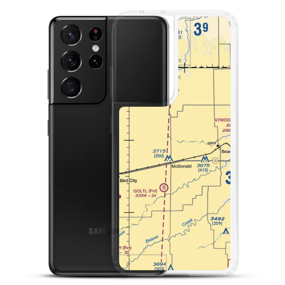 Black Airport (5KS9) VFR Sectional Samsung Case Samsung Galaxy S21 Ultra model shown