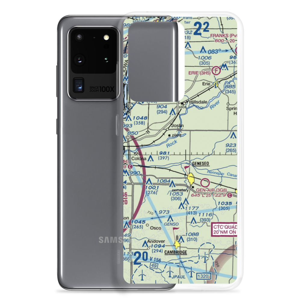 Black Airport (9IL7) VFR Sectional Samsung Case Samsung Galaxy S20 Ultra model shown