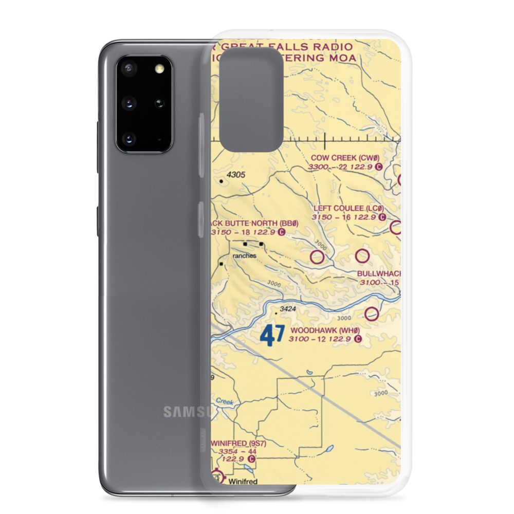 Black Butte North Airport (BB0) VFR Sectional Samsung Case Samsung Galaxy S20 Plus model shown