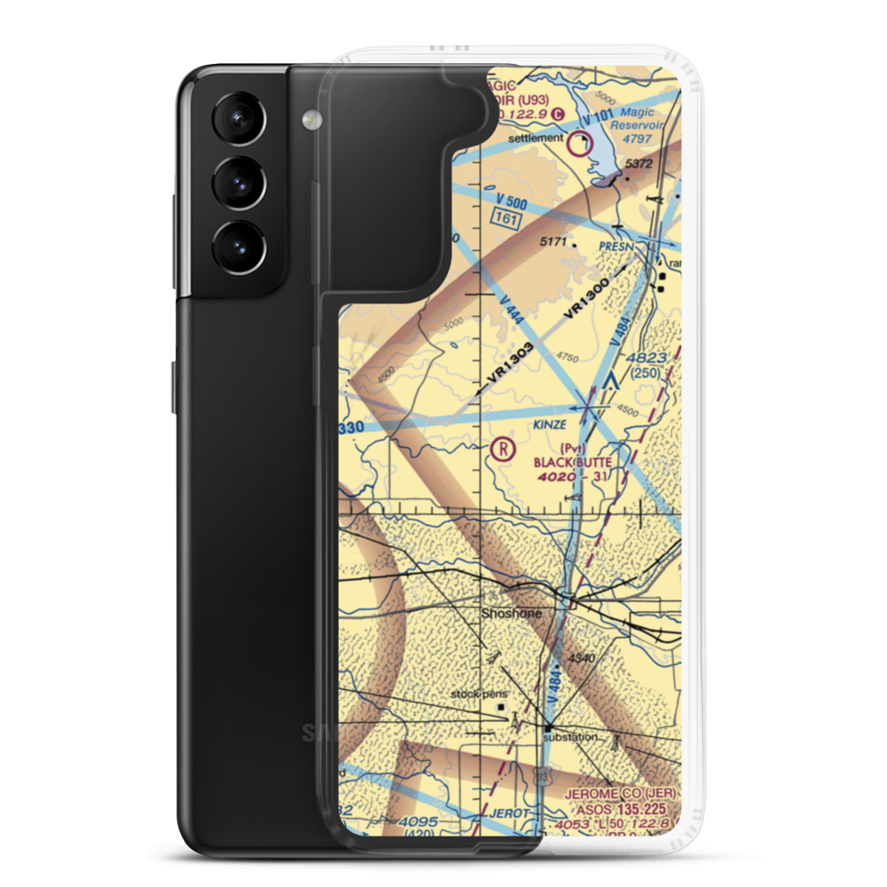 Black Butte Ranch Airport (0ID4) VFR Sectional Samsung Case Samsung Galaxy S21 Plus model shown