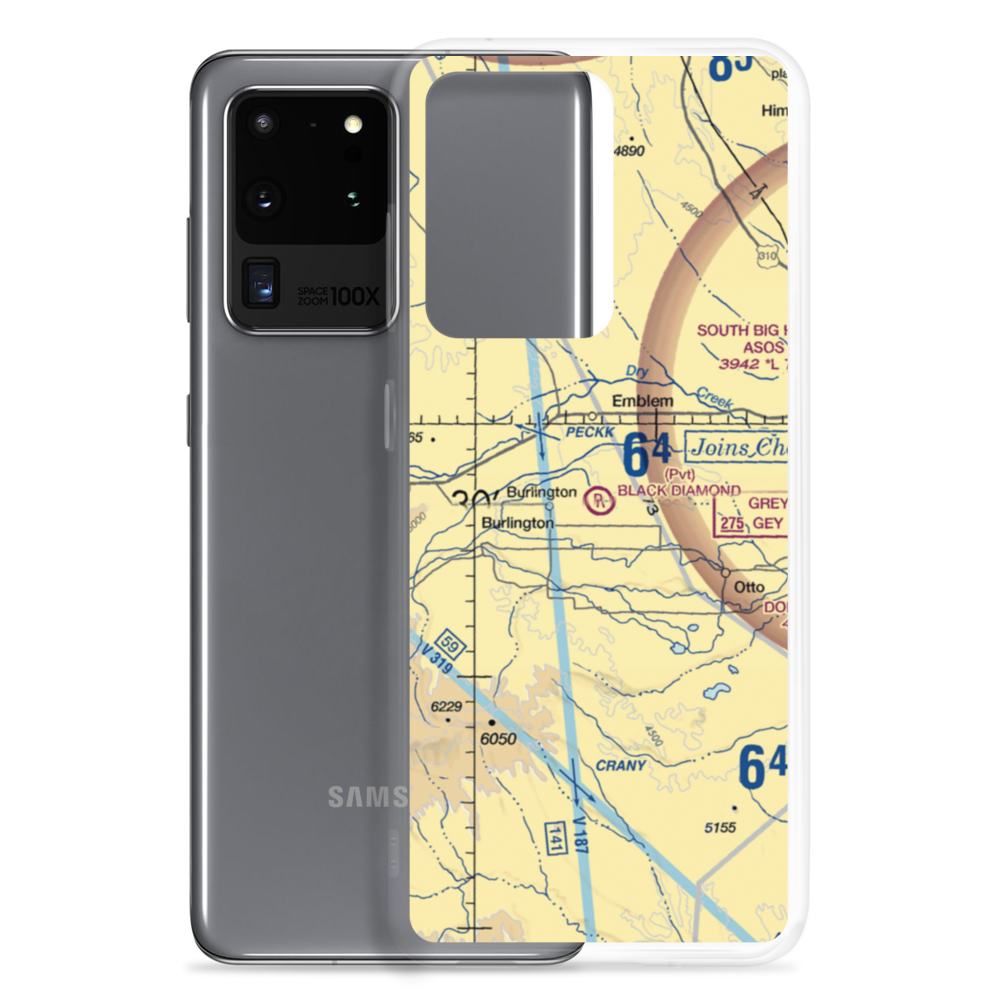 Black Diamond Airport (12WY) VFR Sectional Samsung Case Samsung Galaxy S20 Ultra model shown