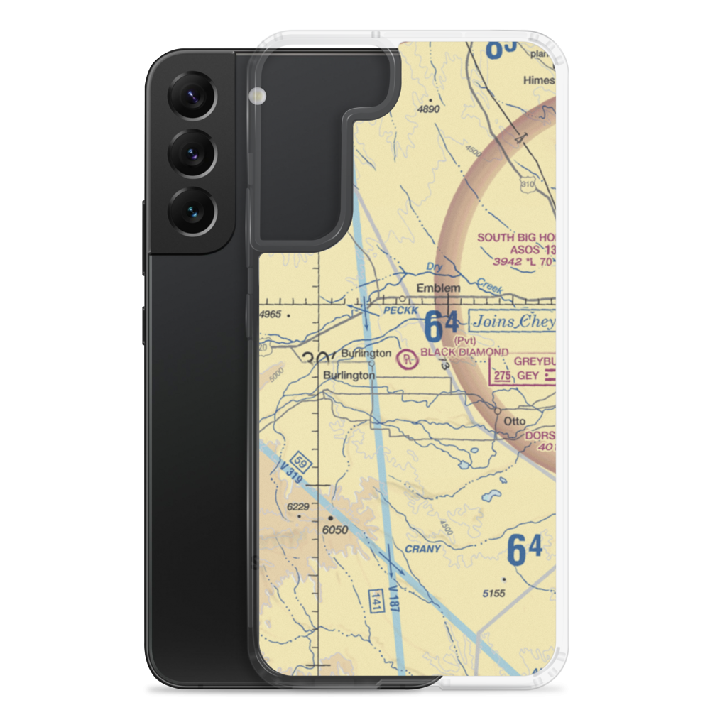 Black Diamond Airport (12WY) VFR Sectional Samsung Case Samsung Galaxy S22 Plus model shown