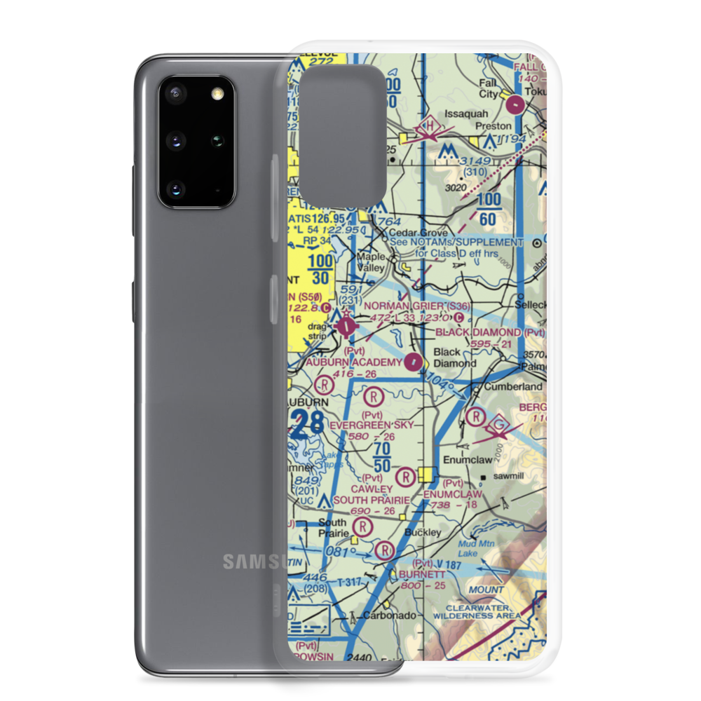Black Diamond Airport (95WA) VFR Sectional Samsung Case Samsung Galaxy S20 Plus model shown