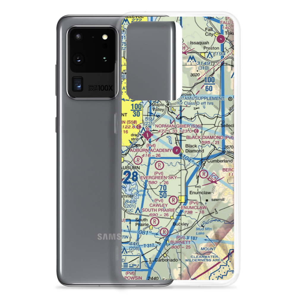 Black Diamond Airport (95WA) VFR Sectional Samsung Case Samsung Galaxy S20 Ultra model shown