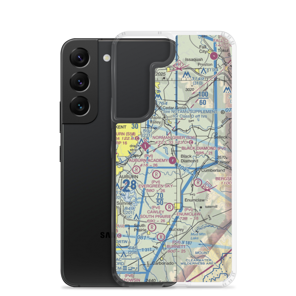Black Diamond Airport (95WA) VFR Sectional Samsung Case Samsung Galaxy S22 model shown
