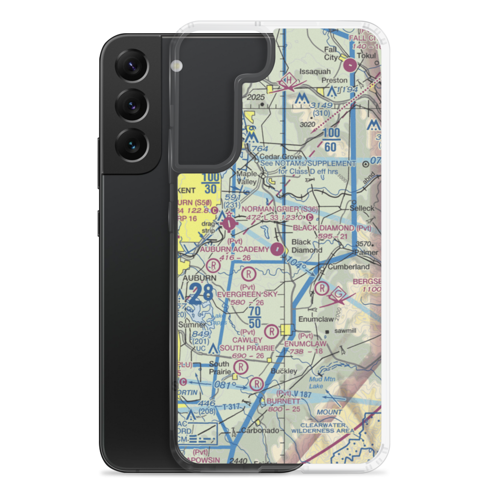 Black Diamond Airport (95WA) VFR Sectional Samsung Case Samsung Galaxy S22 Plus model shown