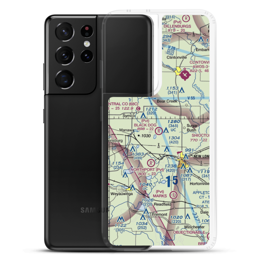 Black Dog Farm Airport (WS76) VFR Sectional Samsung Case Samsung Galaxy S21 Ultra model shown
