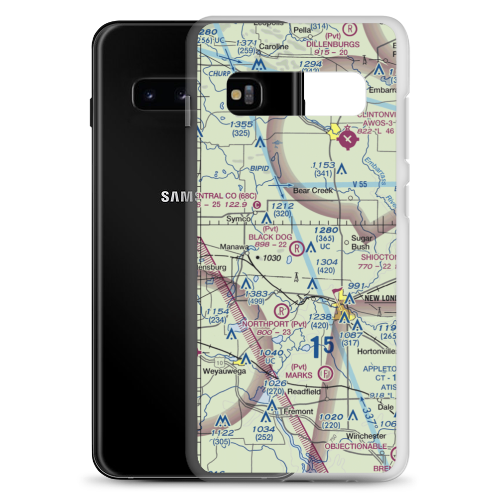 Black Dog Farm Airport (WS76) VFR Sectional Samsung Case Samsung Galaxy S10+ model shown