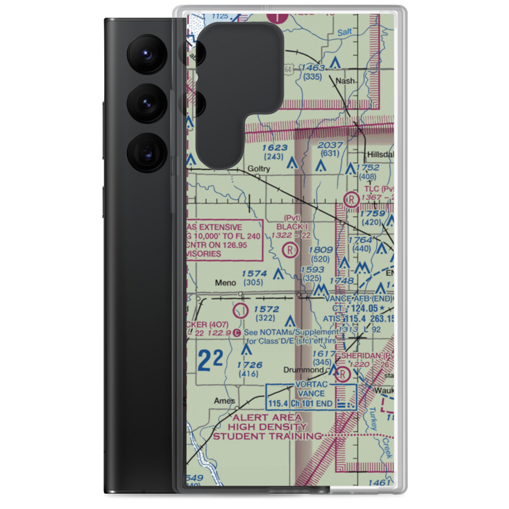 Black I Ranch Airport (8OK4) VFR Sectional Samsung Case Samsung Galaxy S22 Ultra model shown