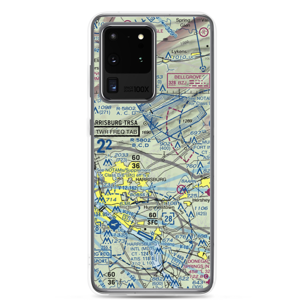 Black Landing Field (PA44) VFR Sectional Samsung Case Samsung Galaxy S20 Ultra model shown