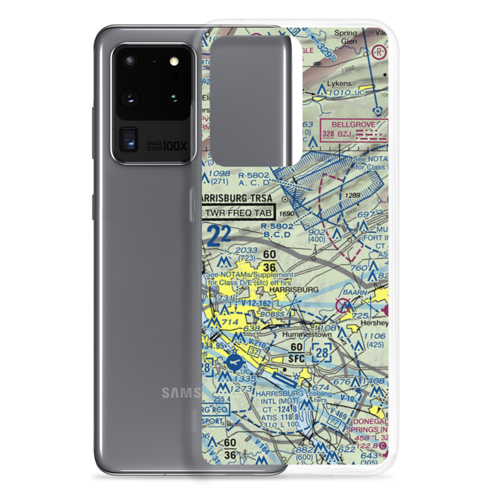 Black Landing Field (PA44) VFR Sectional Samsung Case Samsung Galaxy S20 Ultra model shown