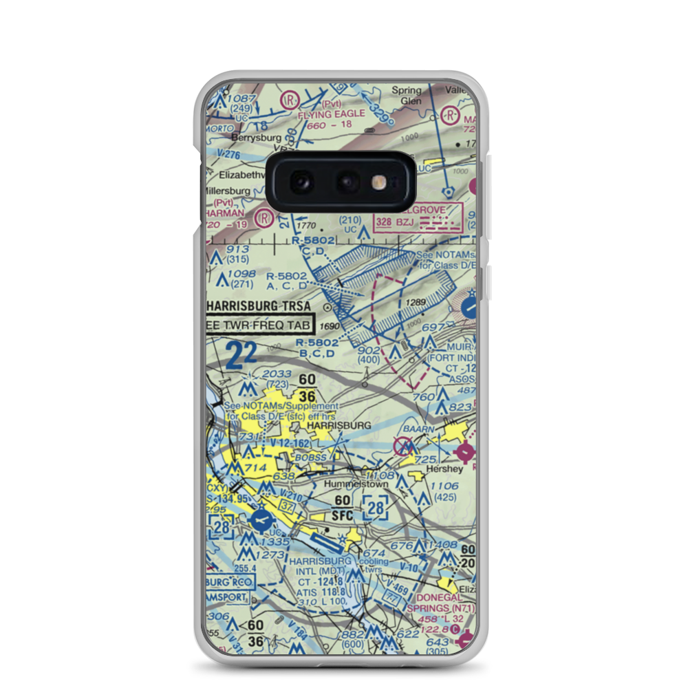 Black Landing Field (PA44) VFR Sectional Samsung Case Samsung Galaxy S10e model shown