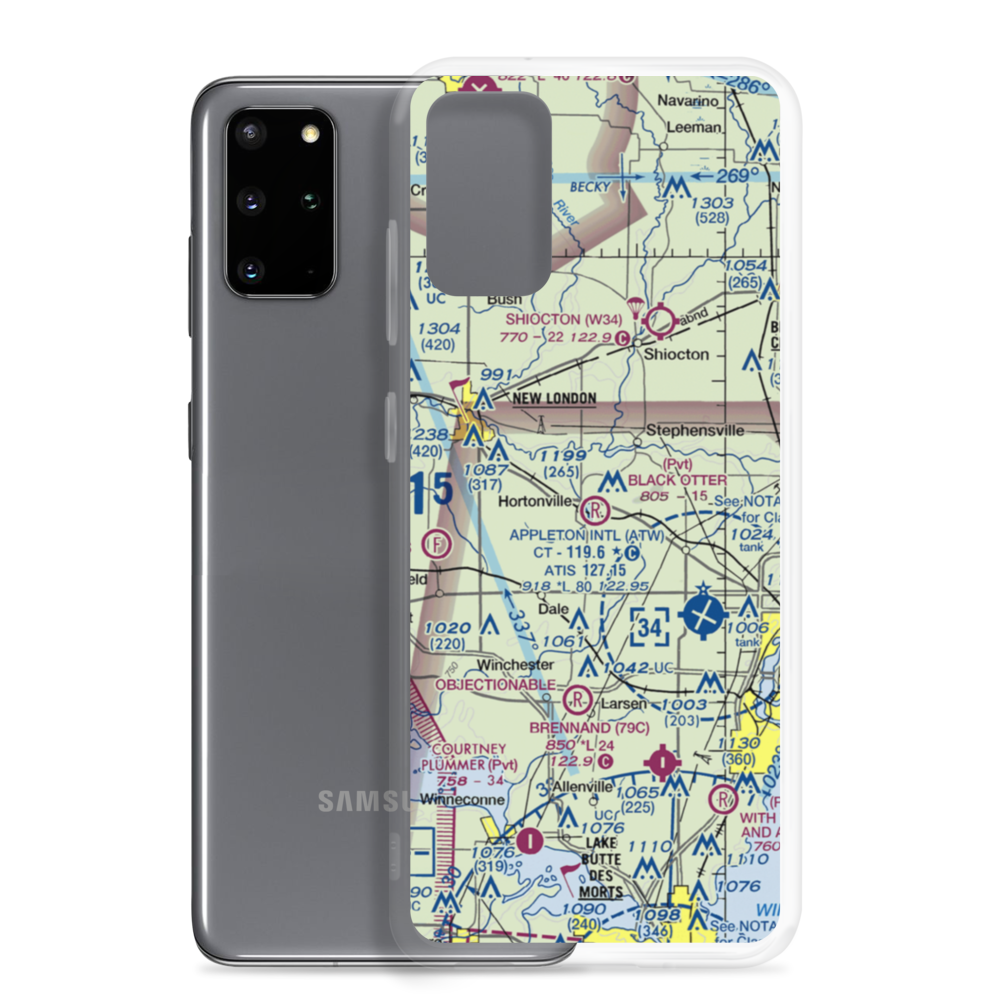 Black Otter Airport (9WI1) VFR Sectional Samsung Case Samsung Galaxy S20 Plus model shown