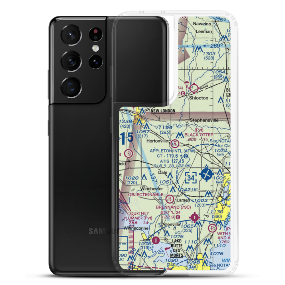 Black Otter Airport (9WI1) VFR Sectional Samsung Case Samsung Galaxy S21 Ultra model shown