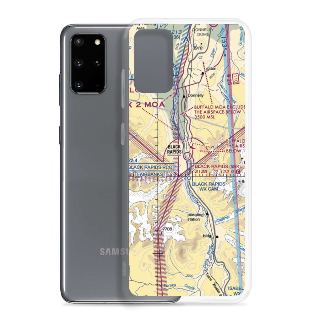 Black Rapids Airport (5BK) VFR Sectional Samsung Case Samsung Galaxy S20 Plus model shown