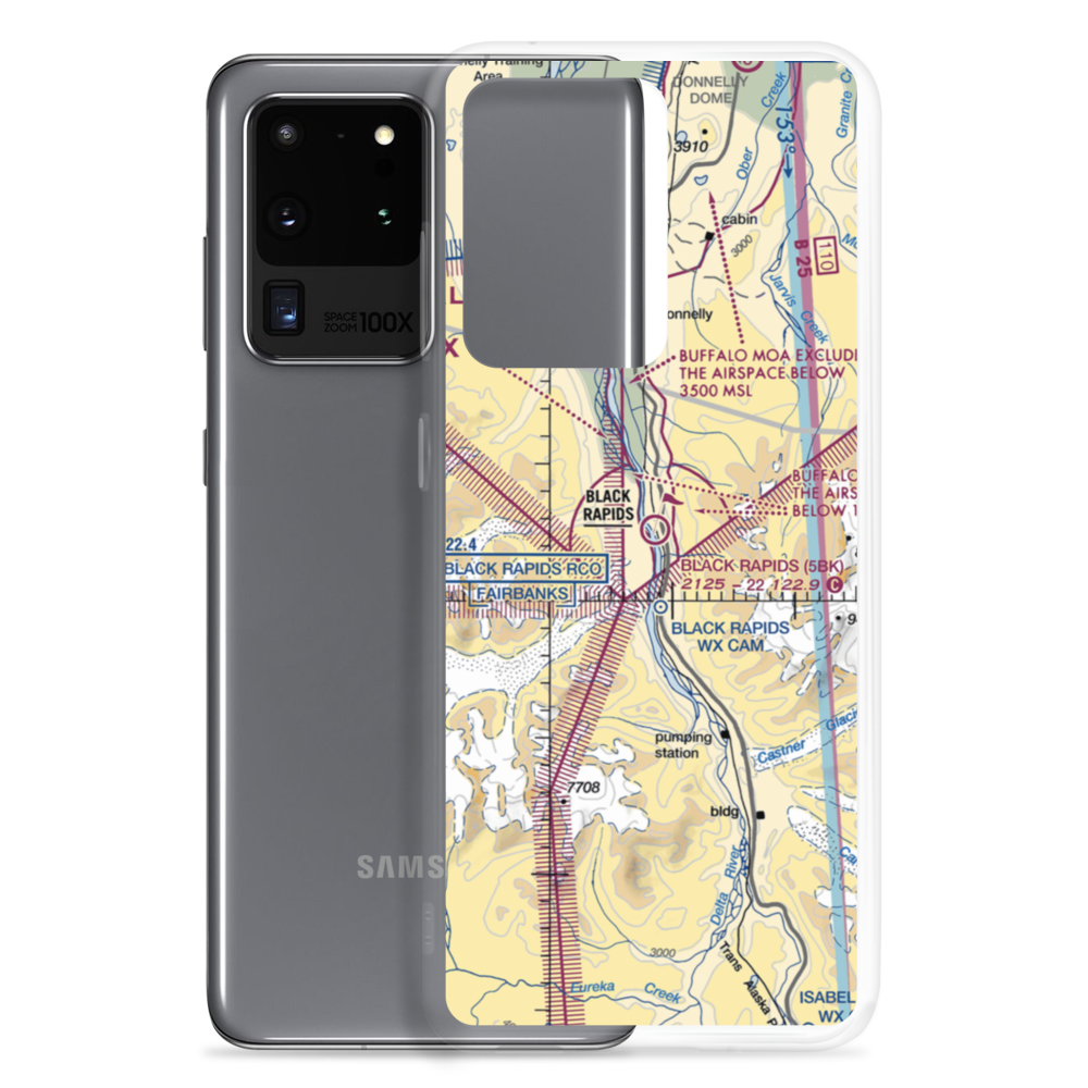 Black Rapids Airport (5BK) VFR Sectional Samsung Case Samsung Galaxy S20 Ultra model shown