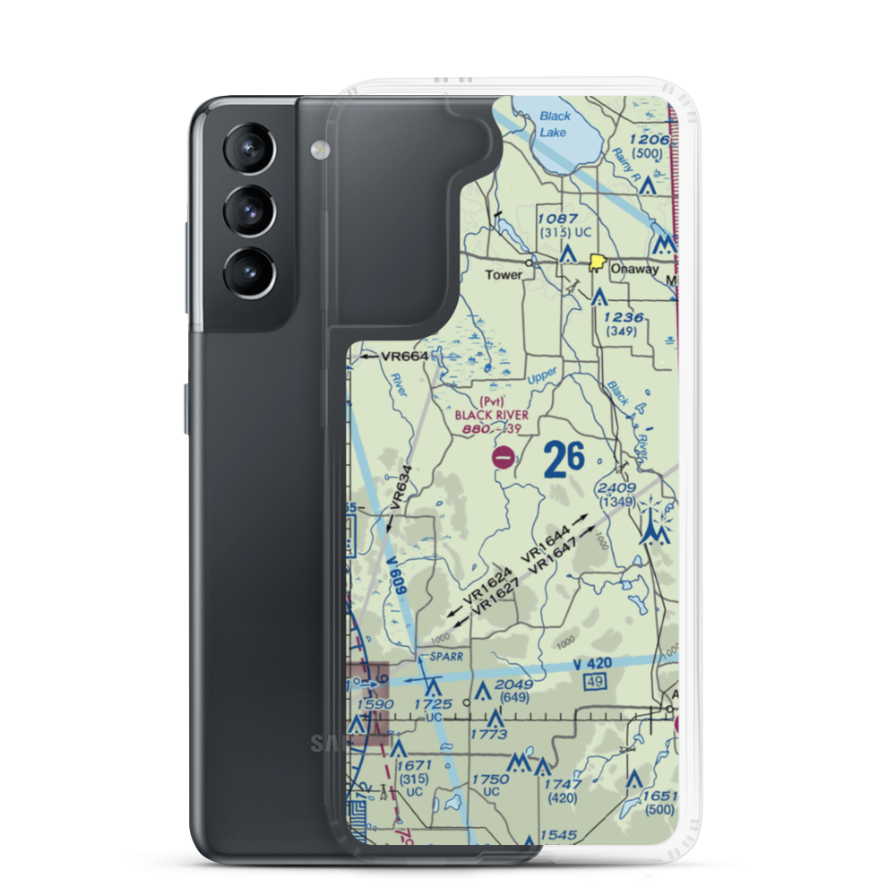 Black River Ranch Airport (1MI3) VFR Sectional Samsung Case Samsung Galaxy S21 model shown