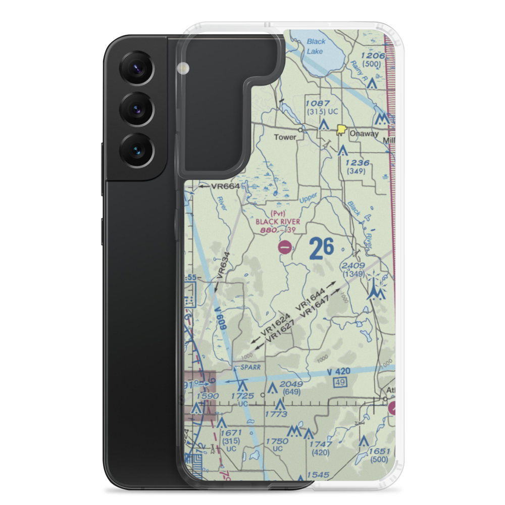 Black River Ranch Airport (1MI3) VFR Sectional Samsung Case Samsung Galaxy S22 Plus model shown