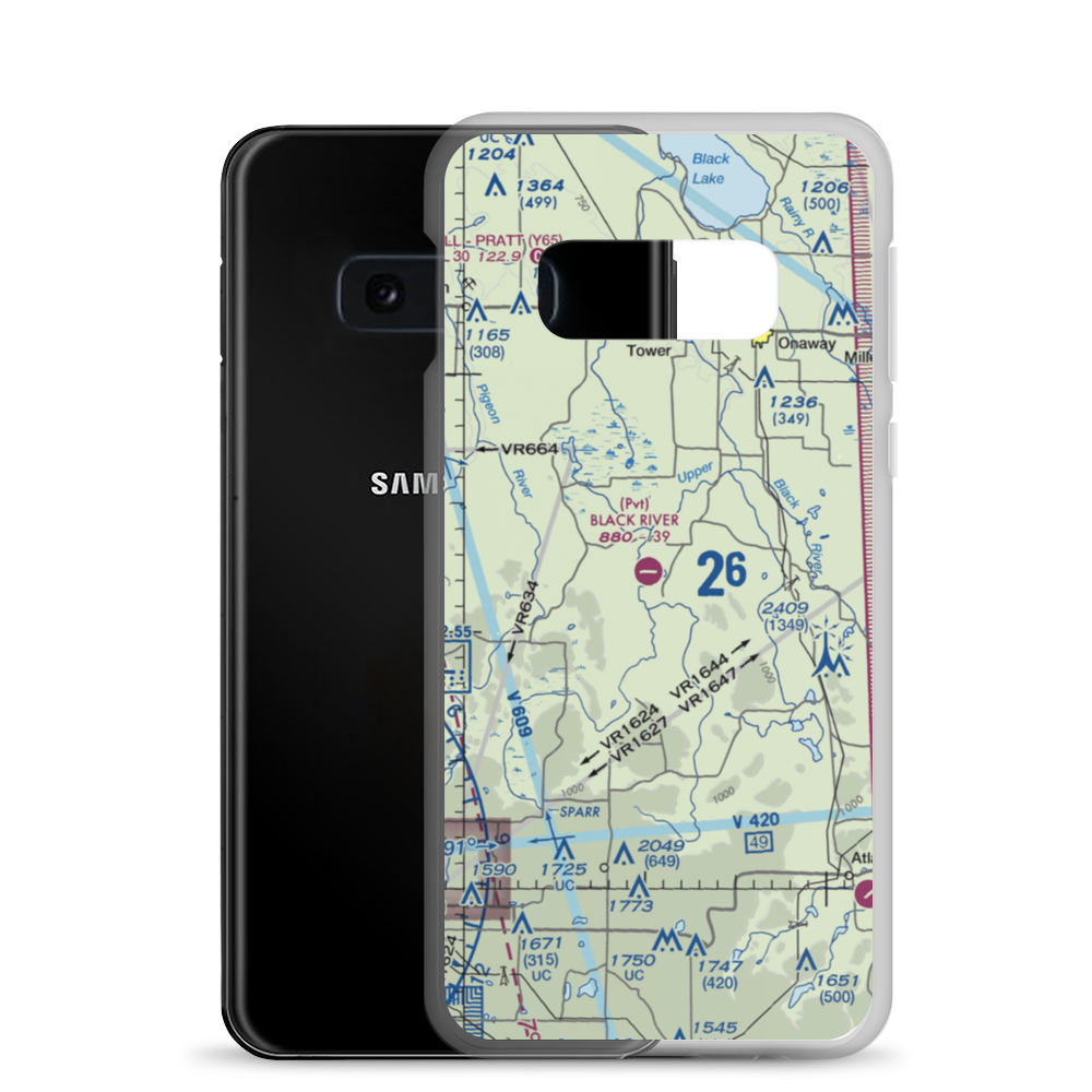 Black River Ranch Airport (1MI3) VFR Sectional Samsung Case Samsung Galaxy S10e model shown