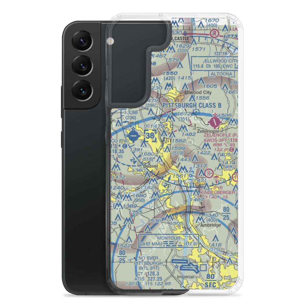 Black Rock Airport (32PN) VFR Sectional Samsung Case Samsung Galaxy S22 Plus model shown