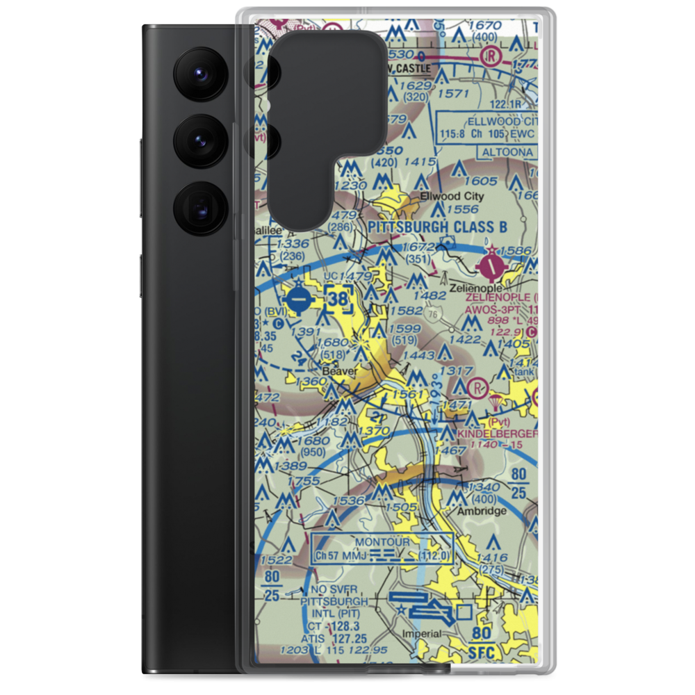 Black Rock Airport (32PN) VFR Sectional Samsung Case Samsung Galaxy S22 Ultra model shown