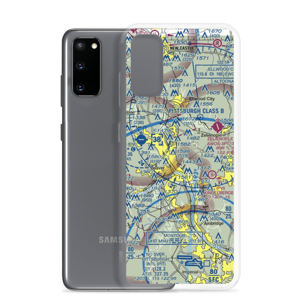 Black Rock Airport (32PN) VFR Sectional Samsung Case Samsung Galaxy S20 model shown