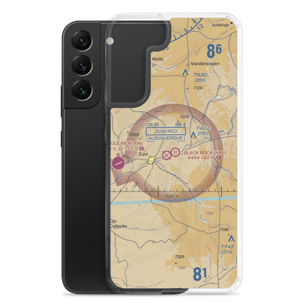 Black Rock Airport (ZUN) VFR Sectional Samsung Case Samsung Galaxy S22 Plus model shown