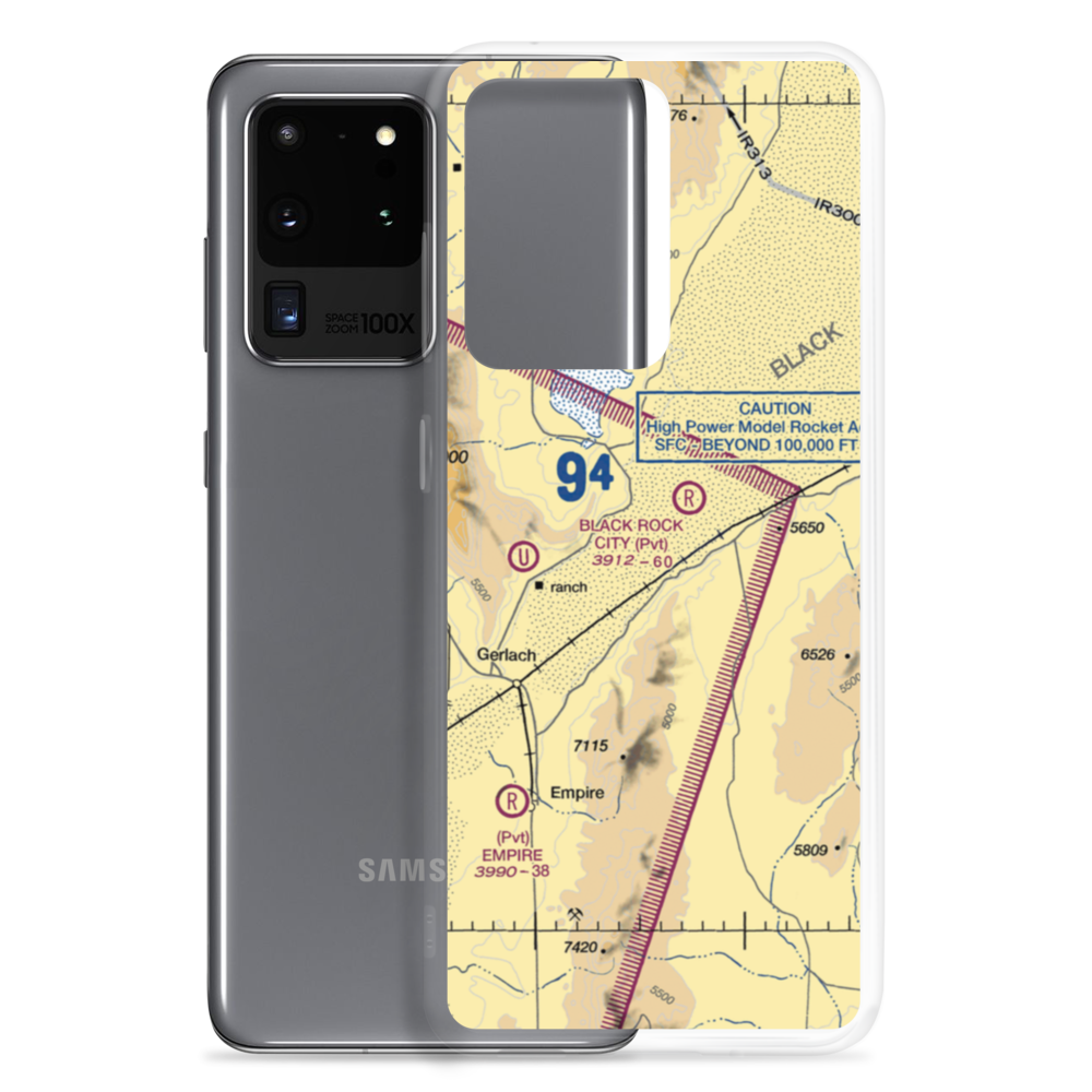 Black Rock City Airport (BRC) VFR Sectional Samsung Case Samsung Galaxy S20 Ultra model shown