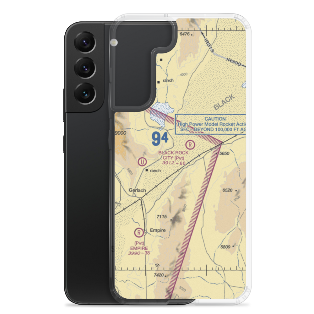Black Rock City Airport (BRC) VFR Sectional Samsung Case Samsung Galaxy S22 Plus model shown