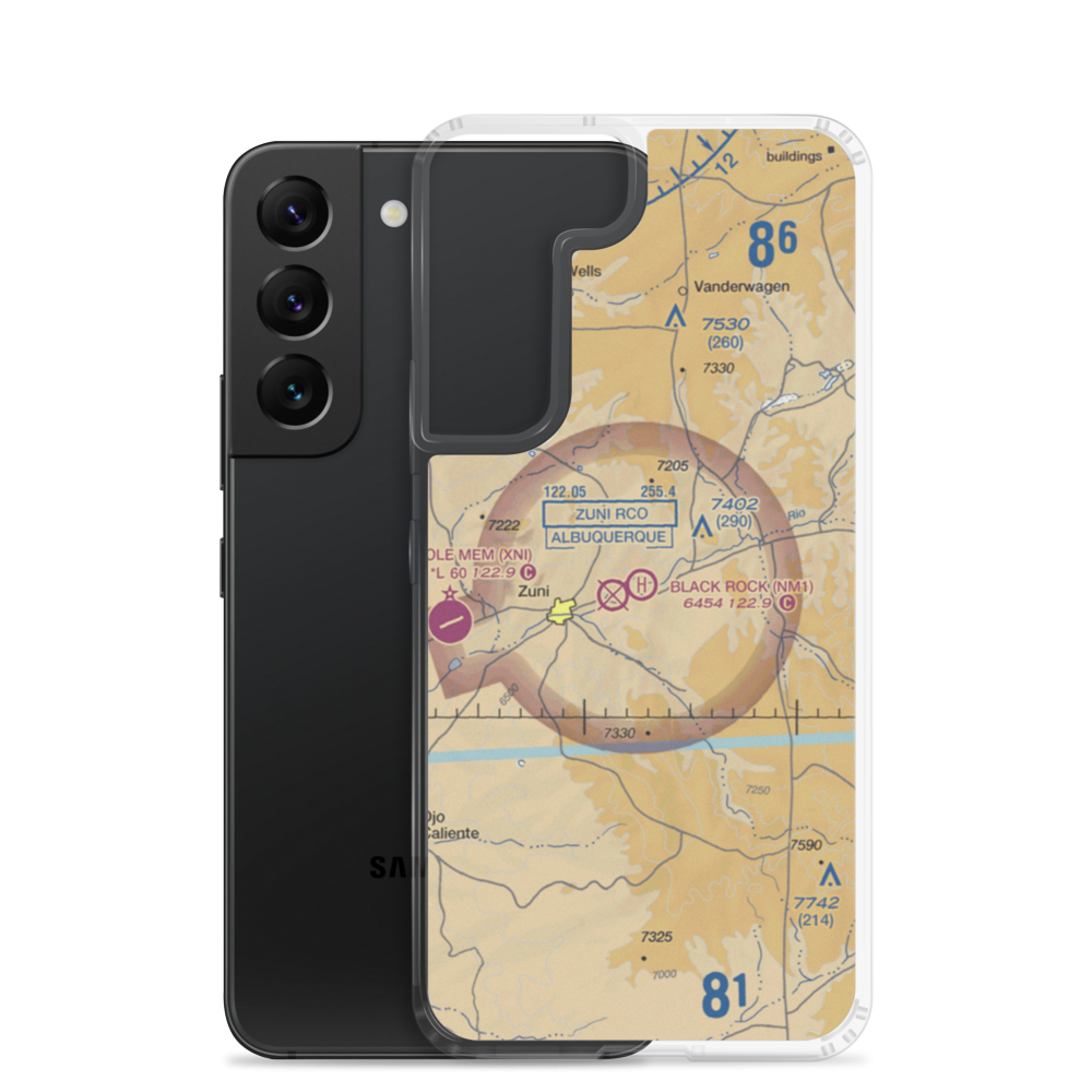 Black Rock Heliport (NM1) VFR Sectional Samsung Case Samsung Galaxy S22 model shown