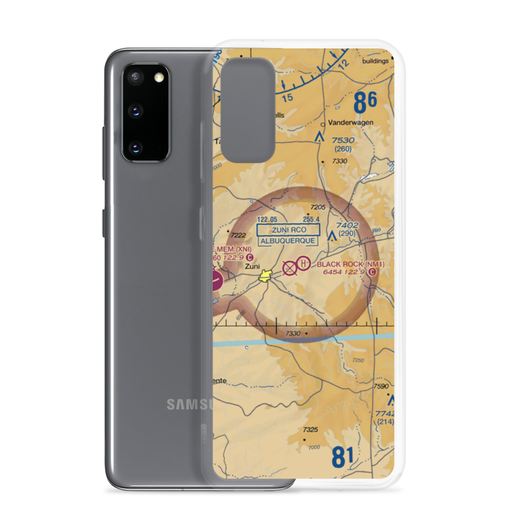 Black Rock Heliport (NM1) VFR Sectional Samsung Case Samsung Galaxy S20 model shown