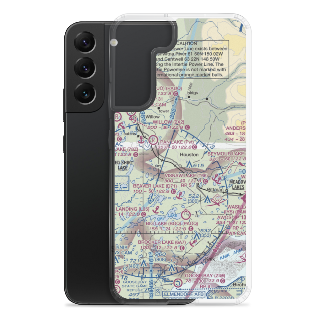Black Spruce Airport (AK89) VFR Sectional Samsung Case Samsung Galaxy S22 Plus model shown