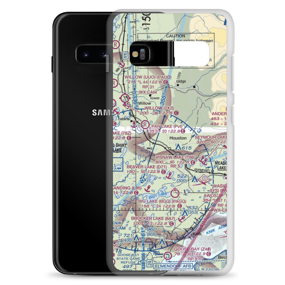 Black Spruce Airport (AK89) VFR Sectional Samsung Case Samsung Galaxy S10+ model shown