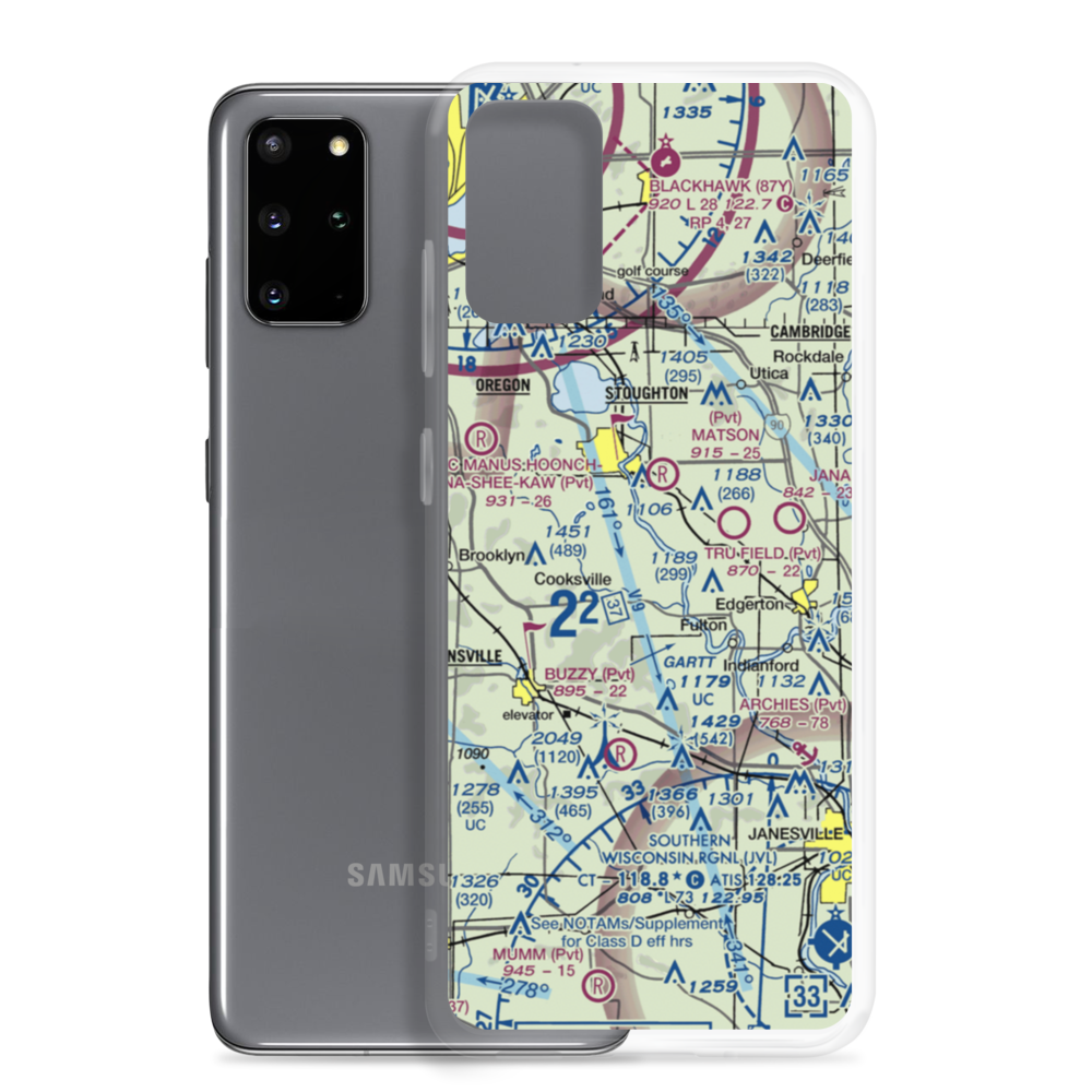 Blackburn Airport (WI98) VFR Sectional Samsung Case Samsung Galaxy S20 Plus model shown