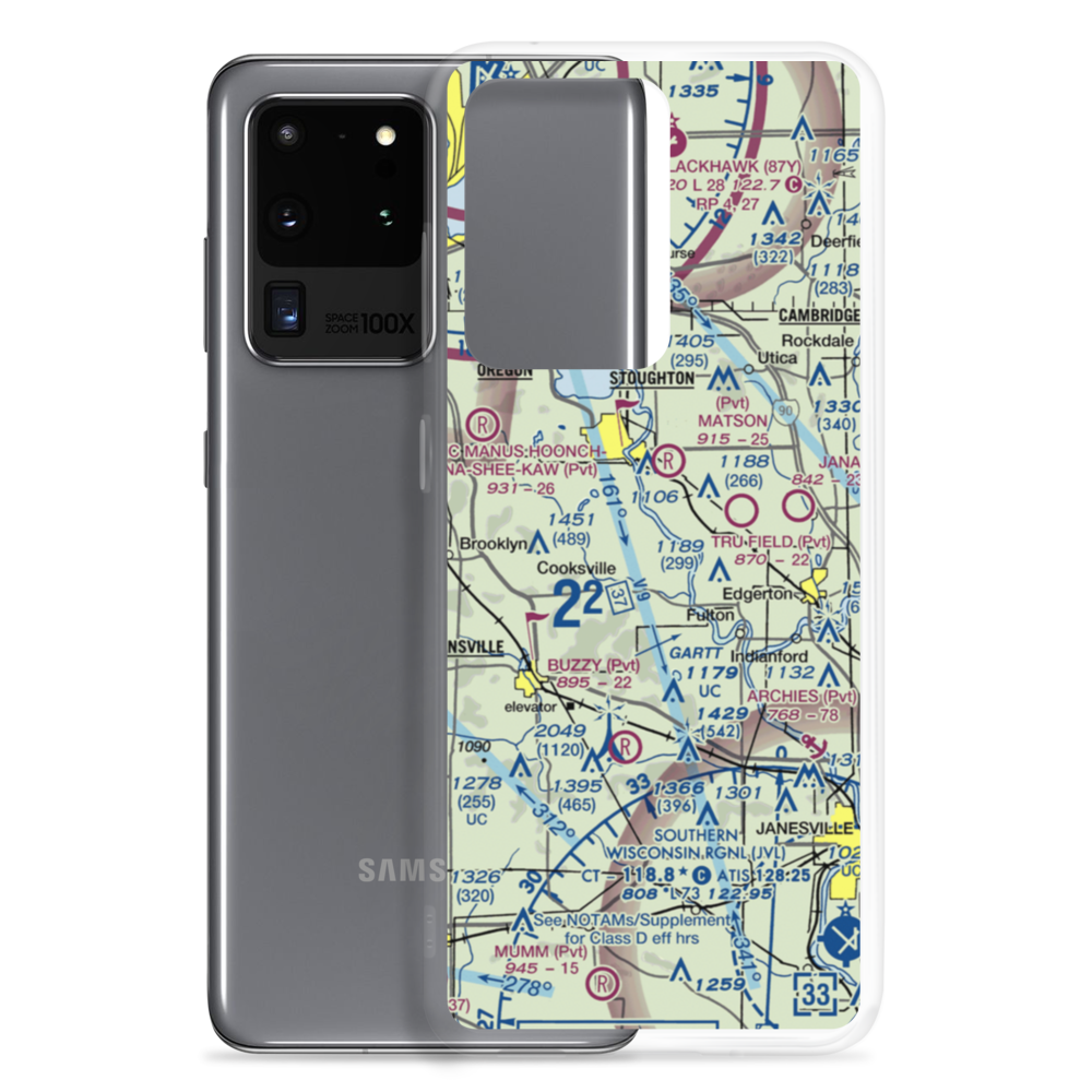Blackburn Airport (WI98) VFR Sectional Samsung Case Samsung Galaxy S20 Ultra model shown