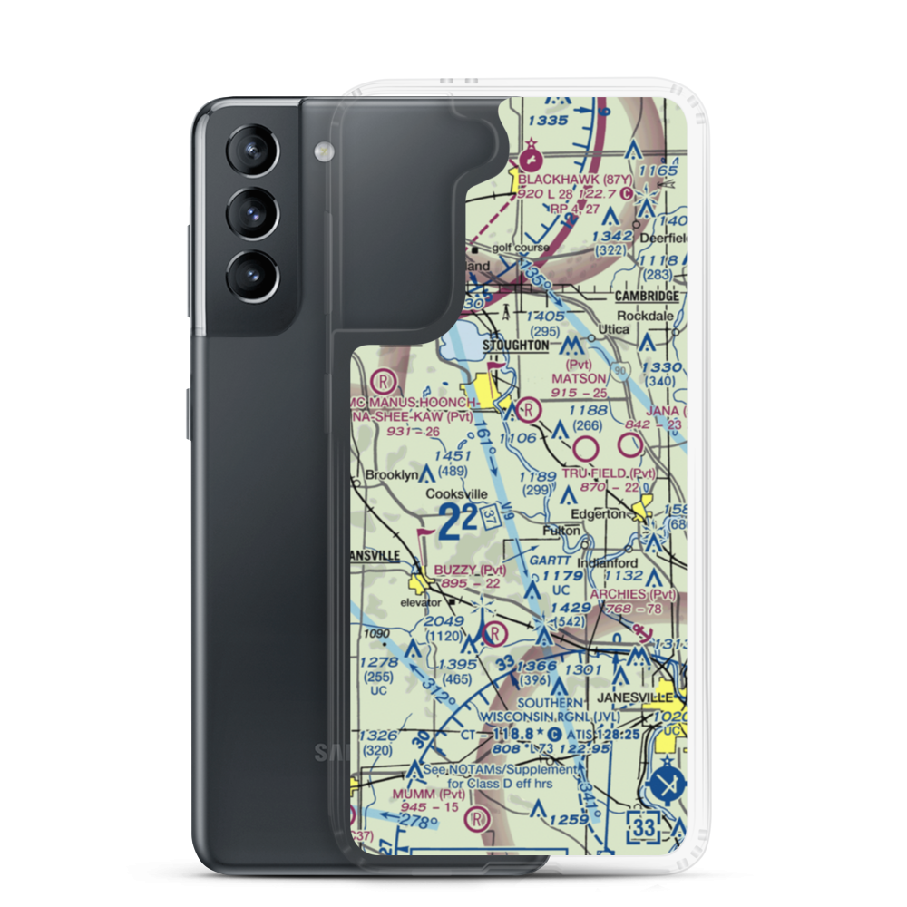 Blackburn Airport (WI98) VFR Sectional Samsung Case Samsung Galaxy S21 model shown
