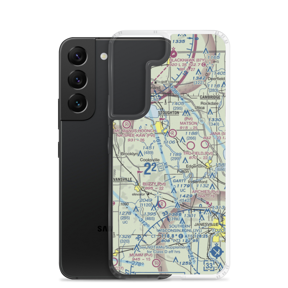 Blackburn Airport (WI98) VFR Sectional Samsung Case Samsung Galaxy S22 model shown