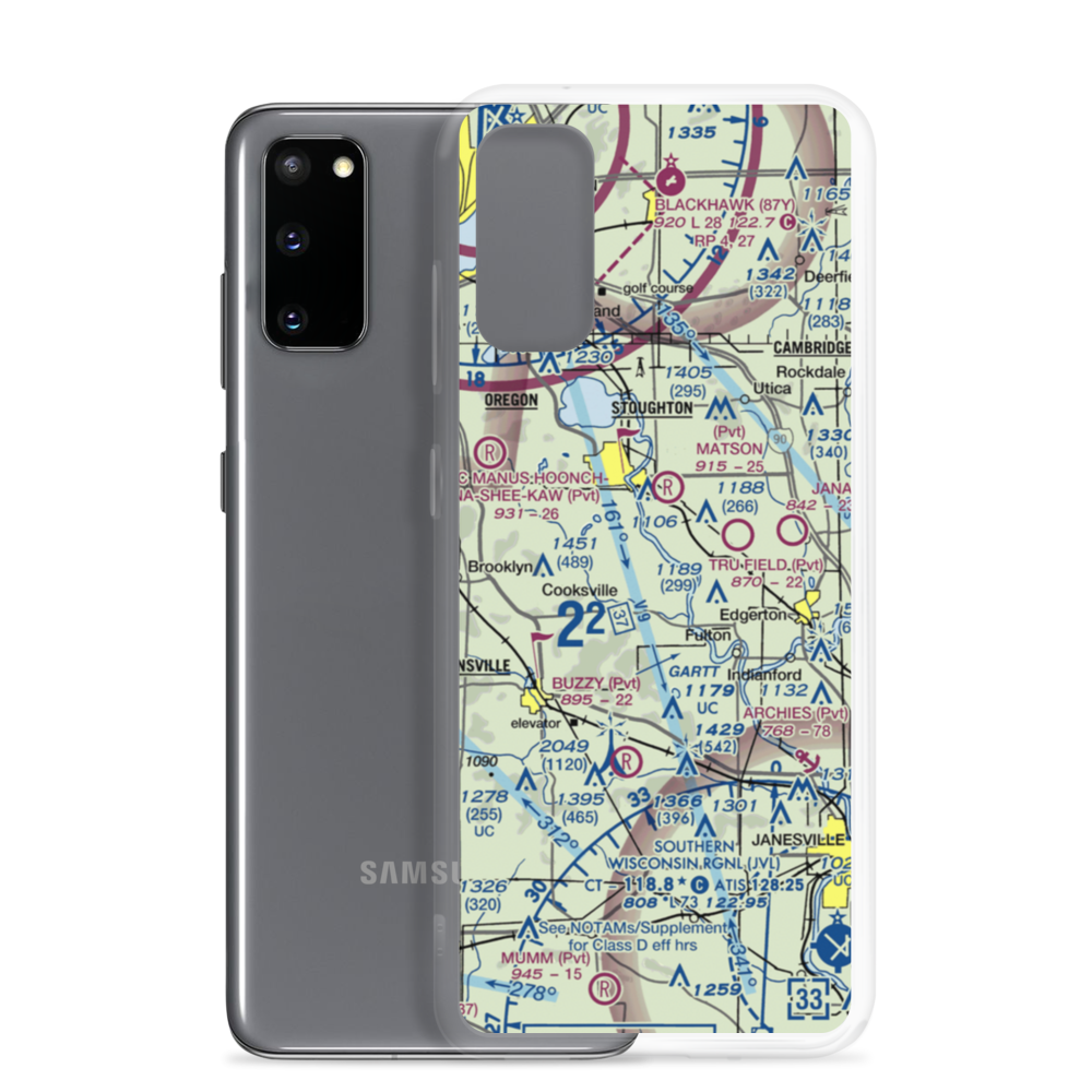 Blackburn Airport (WI98) VFR Sectional Samsung Case Samsung Galaxy S20 model shown