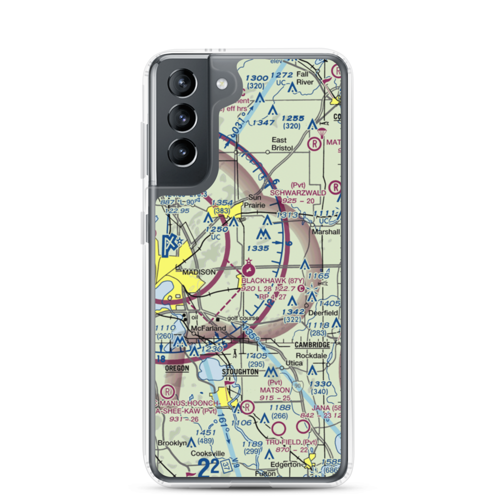 Blackhawk Airfield (87Y) VFR Sectional Samsung Case Samsung Galaxy S21 model shown