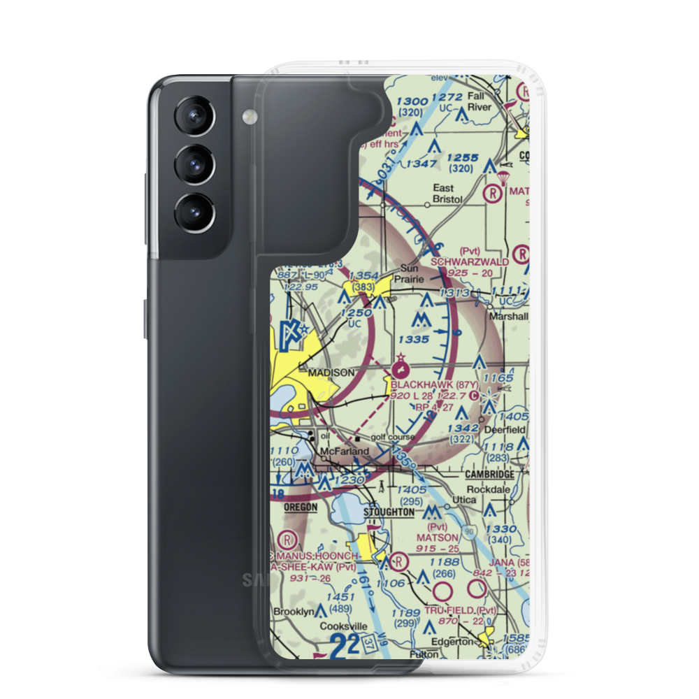 Blackhawk Airfield (87Y) VFR Sectional Samsung Case Samsung Galaxy S21 model shown