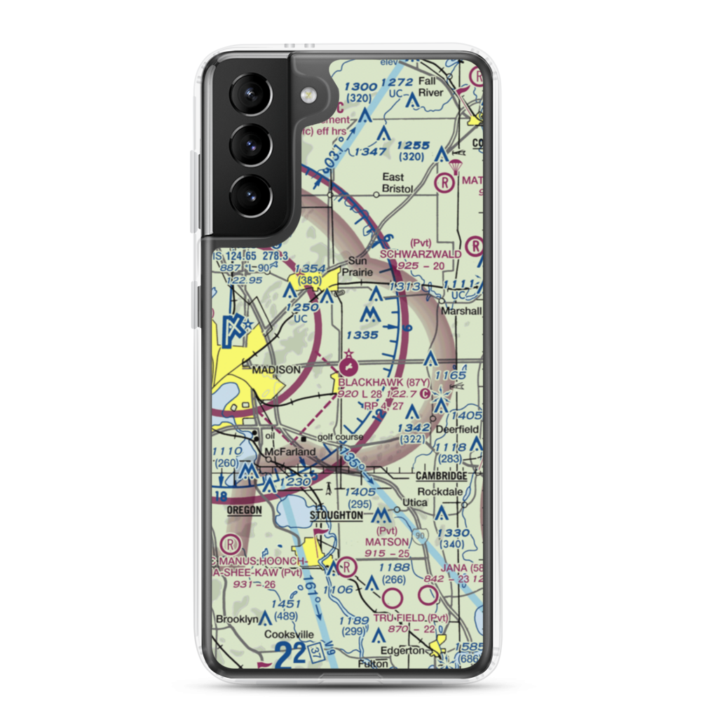 Blackhawk Airfield (87Y) VFR Sectional Samsung Case Samsung Galaxy S21 Plus model shown