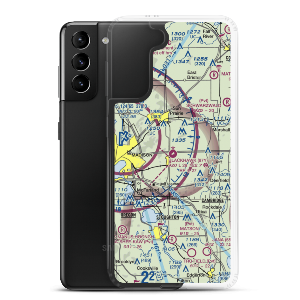 Blackhawk Airfield (87Y) VFR Sectional Samsung Case Samsung Galaxy S21 Plus model shown
