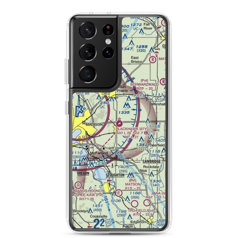 Blackhawk Airfield (87Y) VFR Sectional Samsung Case Samsung Galaxy S21 Ultra model shown