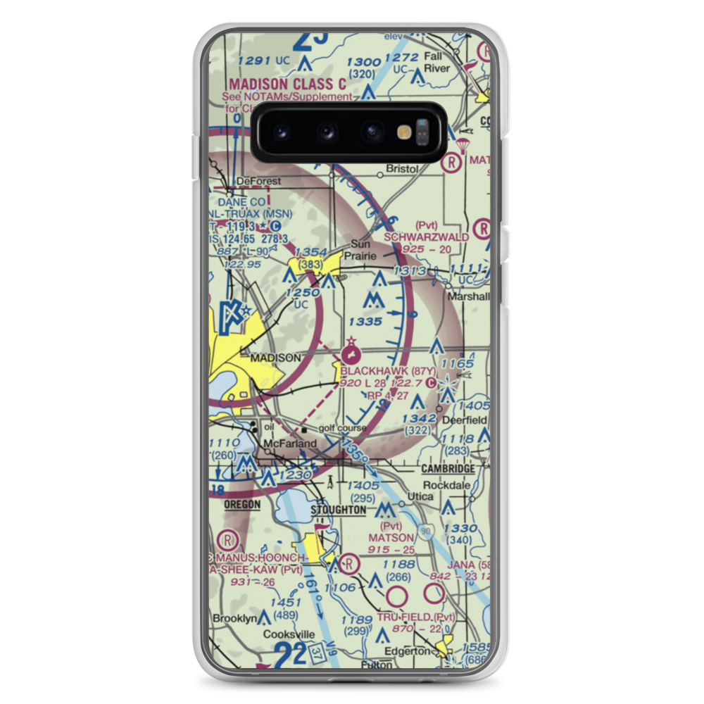 Blackhawk Airfield (87Y) VFR Sectional Samsung Case Samsung Galaxy S10+ model shown