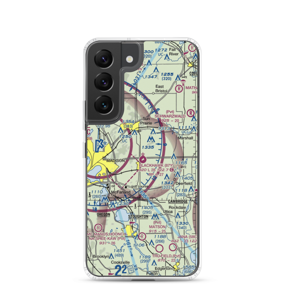 Blackhawk Airfield (87Y) VFR Sectional Samsung Case Samsung Galaxy S22 model shown