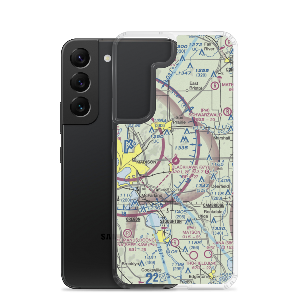 Blackhawk Airfield (87Y) VFR Sectional Samsung Case Samsung Galaxy S22 model shown