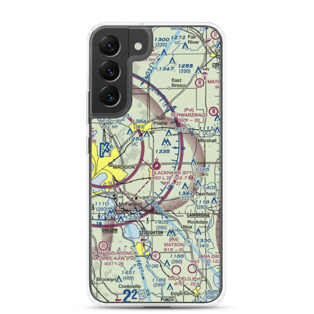 Blackhawk Airfield (87Y) VFR Sectional Samsung Case Samsung Galaxy S22 Plus model shown
